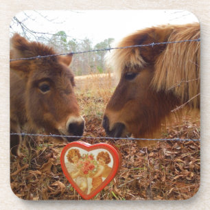 Posavasos Mítinico burro y corazón de San Valentín de caball
