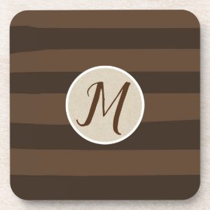Posavasos Moca Marrón Caprichosas Rayas Funky Modernas Chic