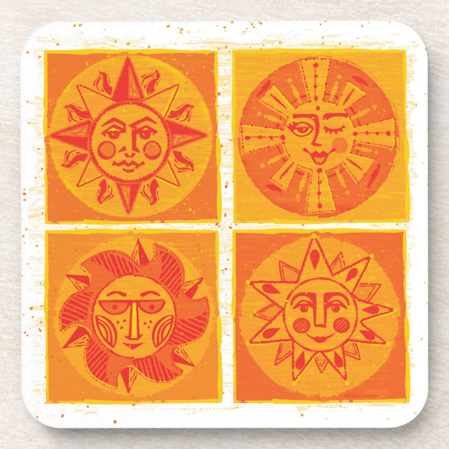 Posavasos Mod Sun Faces Naranja Coaster 2 (Frente)