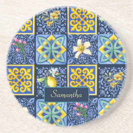 Posavasos Moda Azul verde azulado Cítrico Siciliano Mediterr