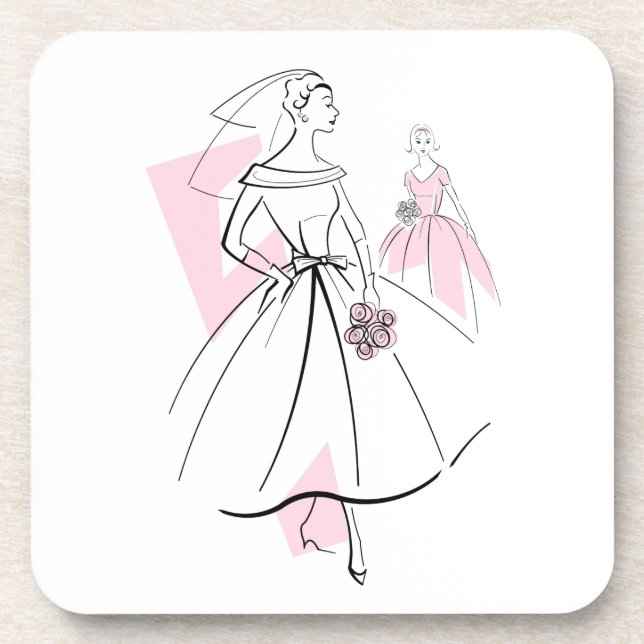 Posavasos Moda Bride Pink Group de montaña rusa de vuelta (Frente)