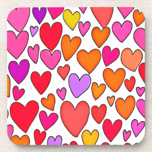 Posavasos Moda Corazones Elegancia: Amor Blissful (Frente)