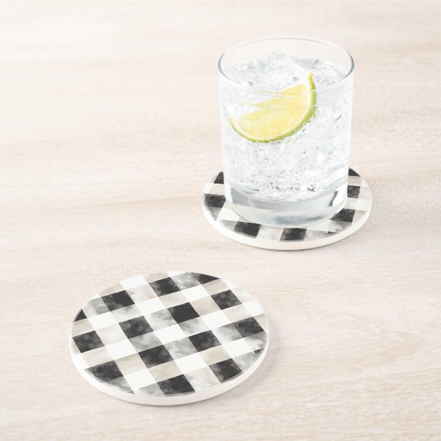 Posavasos Moda Cream Black Plaid Navidades (Lado)