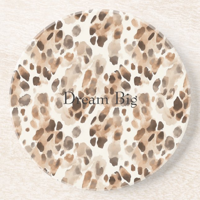 Posavasos Moda Cream Brown Leopardo Animal Print (Frente)