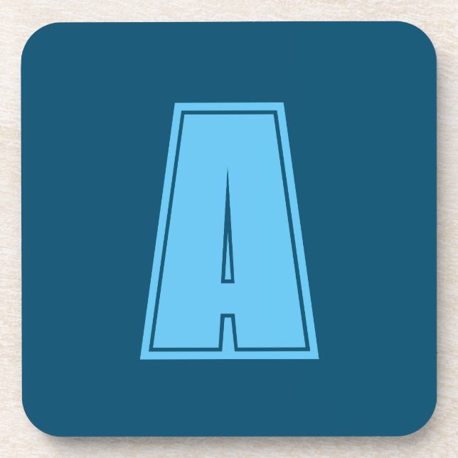 Posavasos Moda de caligrafía inicial de monograma Ocean & Sk (Frente)