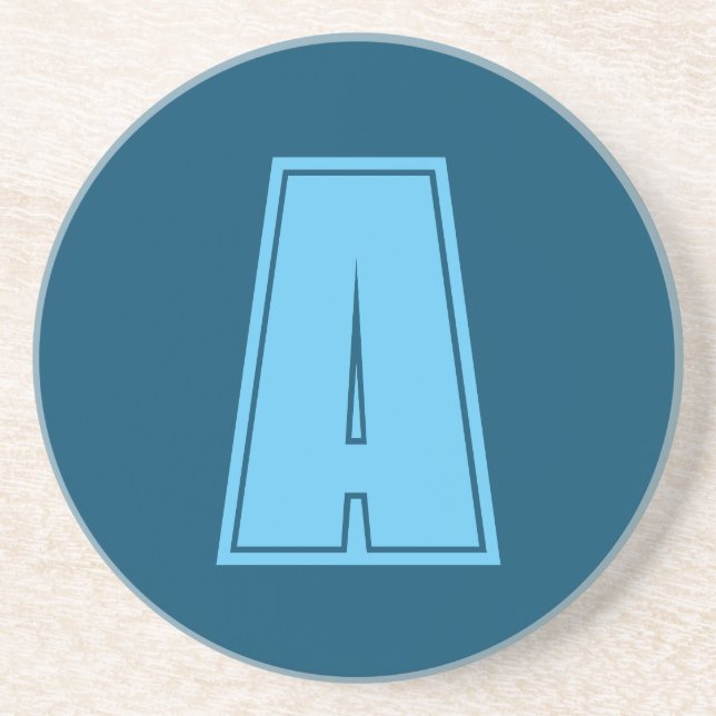 Posavasos Moda de caligrafía inicial de monograma Ocean & Sk (Frente)