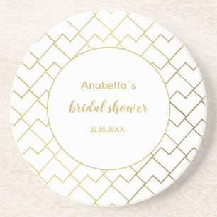 Posavasos Moda de moda Geométrica Golden White