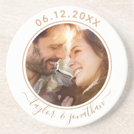 Posavasos Moda de oro elegante Boda moderno foto personaliza