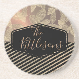 Posavasos Moda de plumas con familia de monogramos de bandas