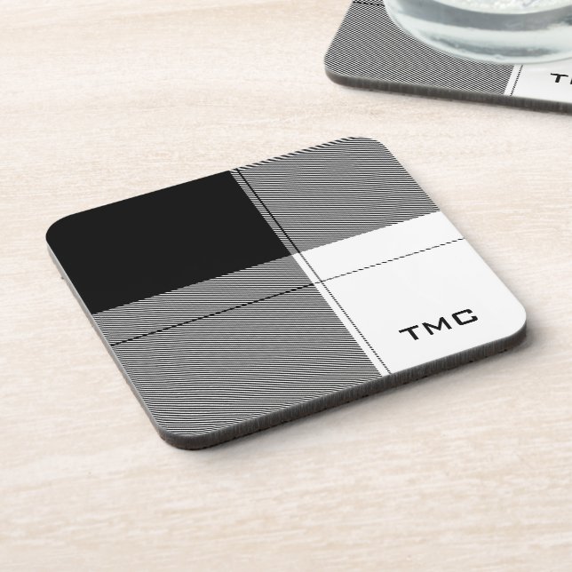 Posavasos Moda de Preppy de las INICIALES Plegarias blancas  (Lado Izquierdo)