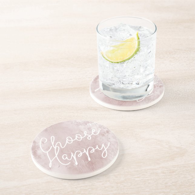 Posavasos Moda feliz inspiradora turbia Rosa Rubor Pink (Lado)