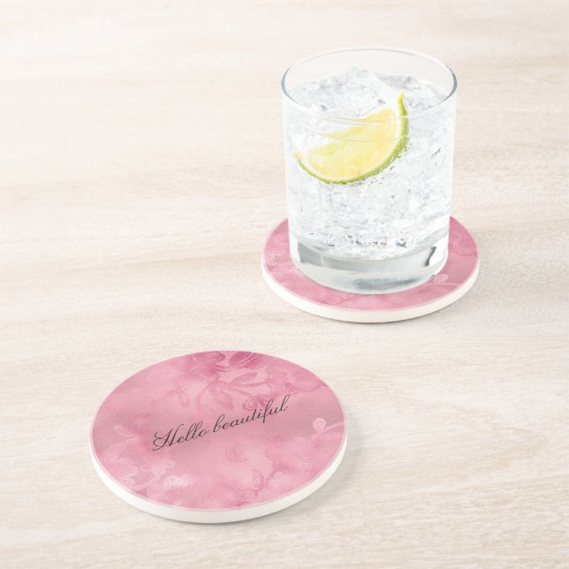 Posavasos Moda Lazo floral Femenino Rosa (Lado)