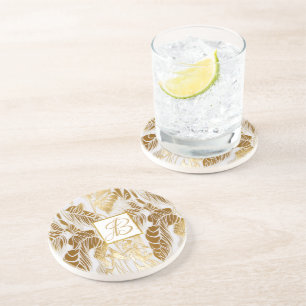 Posavasos Moda Lujo Monogramado Monstera Leaf