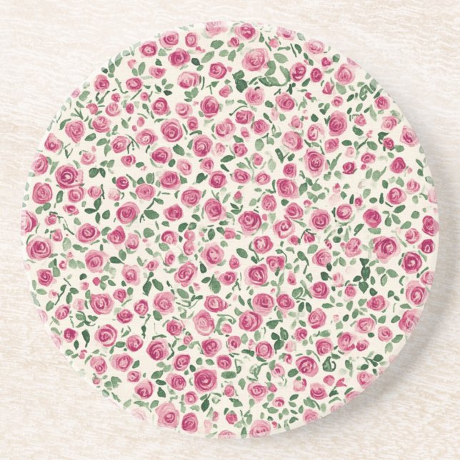 Posavasos Moda romántica rosa Roses floral (Frente)