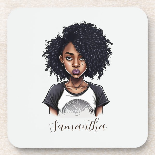 Posavasos Moda y mujer africana clásica (Frente)