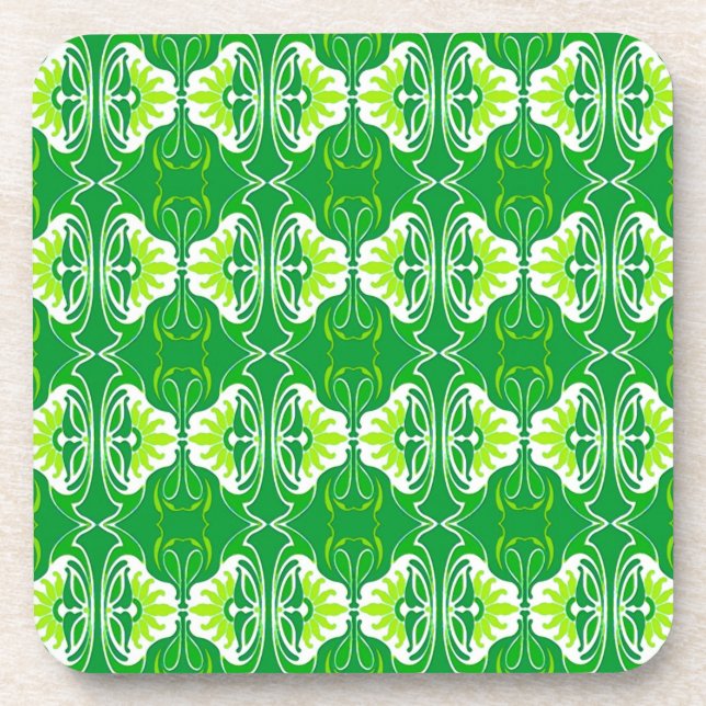 Posavasos Modalidades de fondo de pantalla Art Deco - verde  (Frente)
