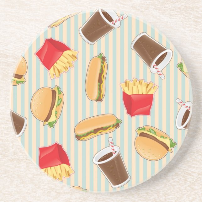 Posavasos Modelo 2 de los alimentos de preparación rápida (Frente)