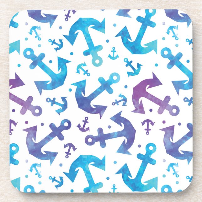 Posavasos Modelo 2 del ancla del teñido anudado (Frente)