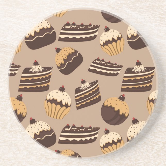 Posavasos Modelo 3 del chocolate y de los pasteles (Frente)