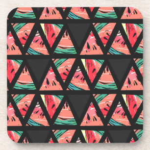 Posavasos Modelo abstracto dibujado mano de la sandía