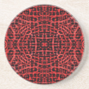 Posavasos Modelo abstracto negro y rojo