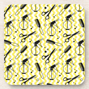 Posavasos Modelo amarillo de la herramienta del peluquero