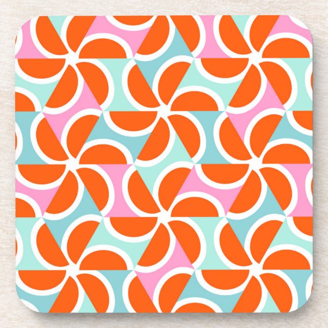 Posavasos Modelo anaranjado retro de la cuña (Frente)