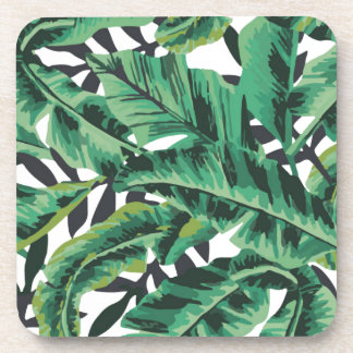 Posavasos Modelo atractivo tropical de la hoja del plátano