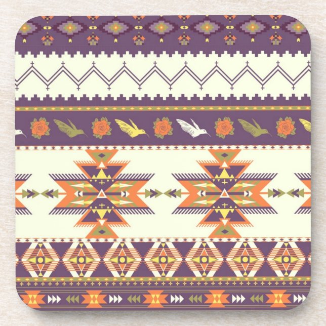 Posavasos Modelo azteca colorido (Frente)