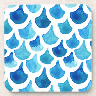 Posavasos Modelo azul de la escala de la acuarela