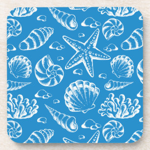 Posavasos Modelo azul de la playa