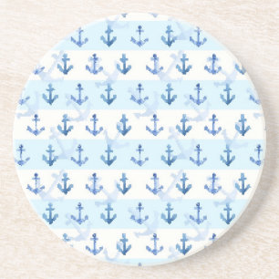 Posavasos Modelo azul en colores pastel del ancla