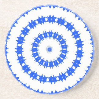Posavasos Modelo azul y blanco del círculo