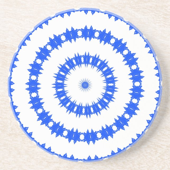 Posavasos Modelo azul y blanco del círculo (Frente)