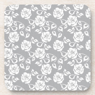 Posavasos Modelo blanco del cordón en fondo gris