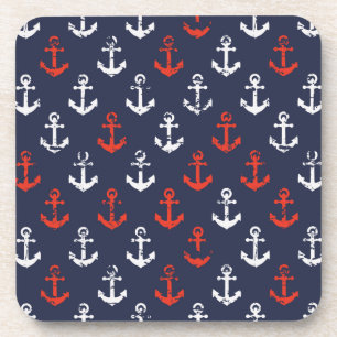 Posavasos Modelo blanco y azul rojo de la marina de guerra
