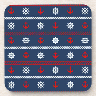 Posavasos Modelo blanco y azul rojo del océano