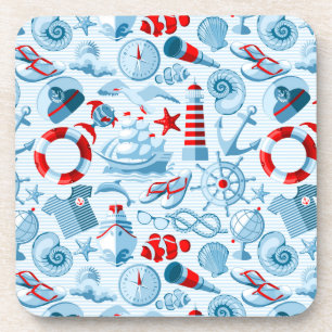 Posavasos Modelo blanco y azul rojo náutico