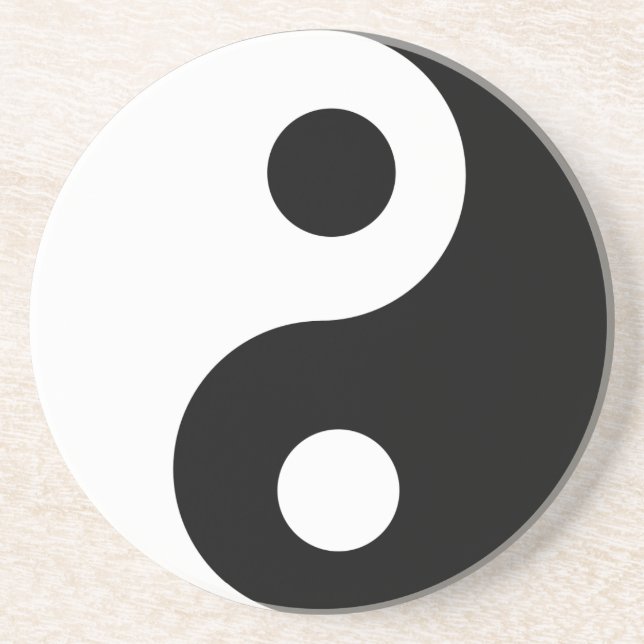 Posavasos Modelo blanco y negro tradicional de Yin Yang (Frente)
