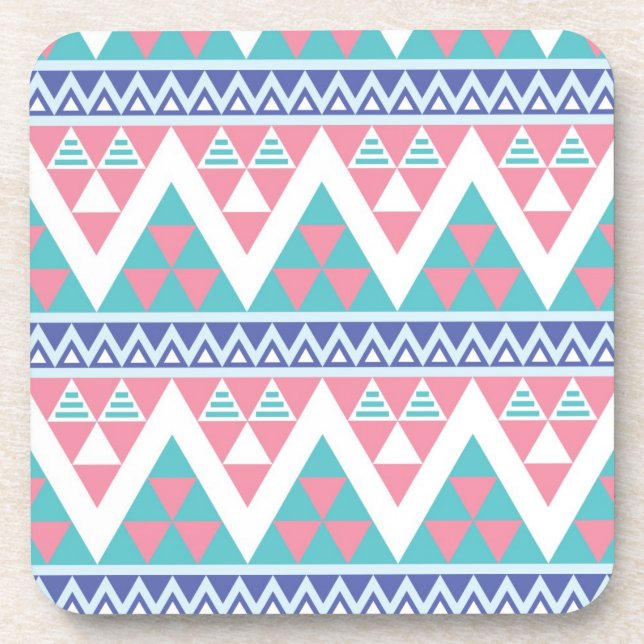 Posavasos Modelo colorido azteca tribal (Frente)