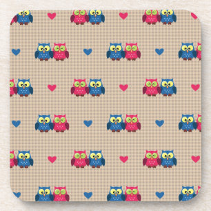 Posavasos Modelo comprobado con los búhos del amor