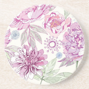 Posavasos Modelo con las flores rosadas
