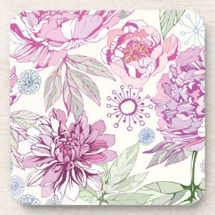 Posavasos Modelo con las flores rosadas
