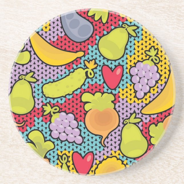 Posavasos Modelo con las frutas y verduras (Frente)