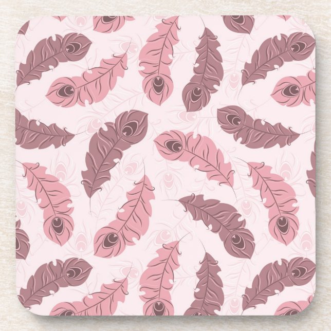 Posavasos modelo con las plumas del pavo real (Frente)