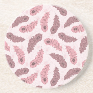 Posavasos modelo con las plumas del pavo real