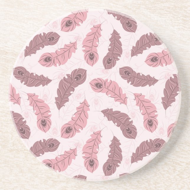 Posavasos modelo con las plumas del pavo real (Frente)