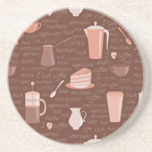 Posavasos Modelo con los elementos relacionados del café