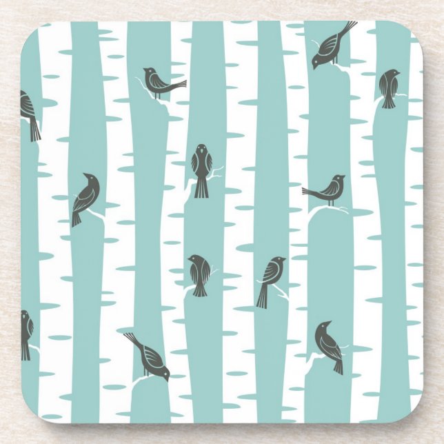 Posavasos Modelo con los pájaros y los árboles (Frente)