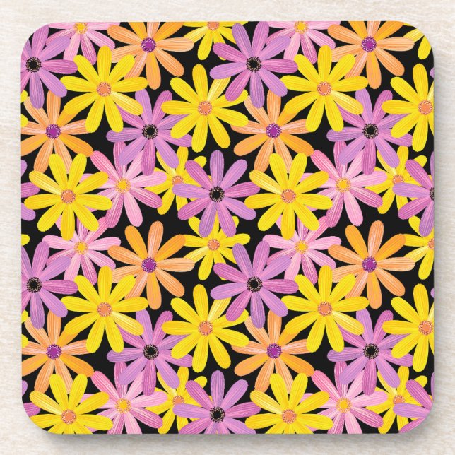 Posavasos Modelo de flores del Gerbera, fondo (Frente)